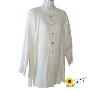 🪷 Coldwater Creek - Size 6 Off White Long Button Down
